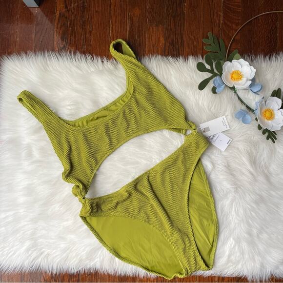 GOOD AMERICAN Always Fits Monokini Green Chartreuse NWT - Picture 1 of 3